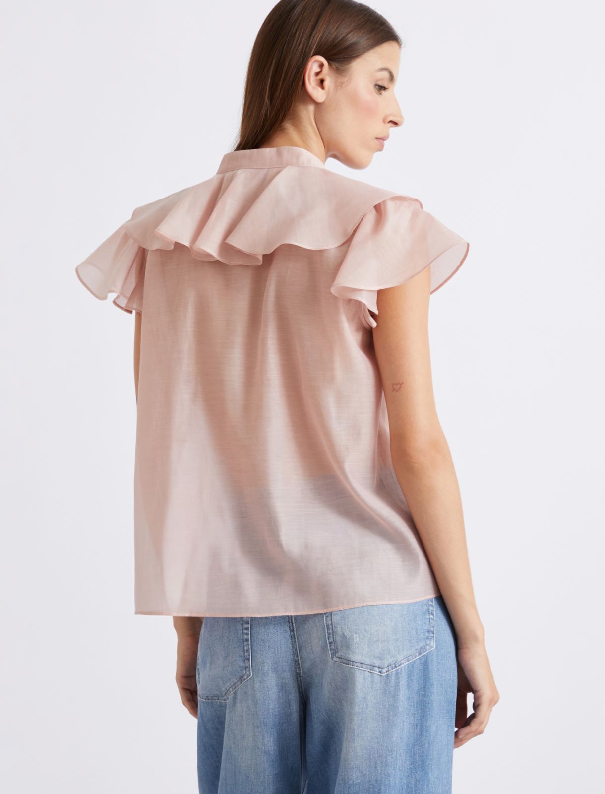 Top aus Voile aus Baumwolle und Seide - PUDER - Marella - 3