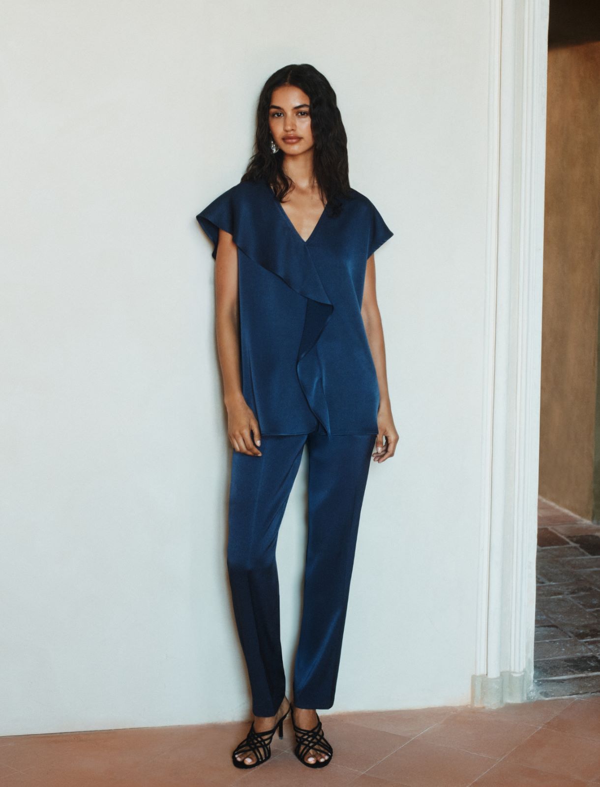 Sleeveless ruffle top - NAVY - Marella - 2