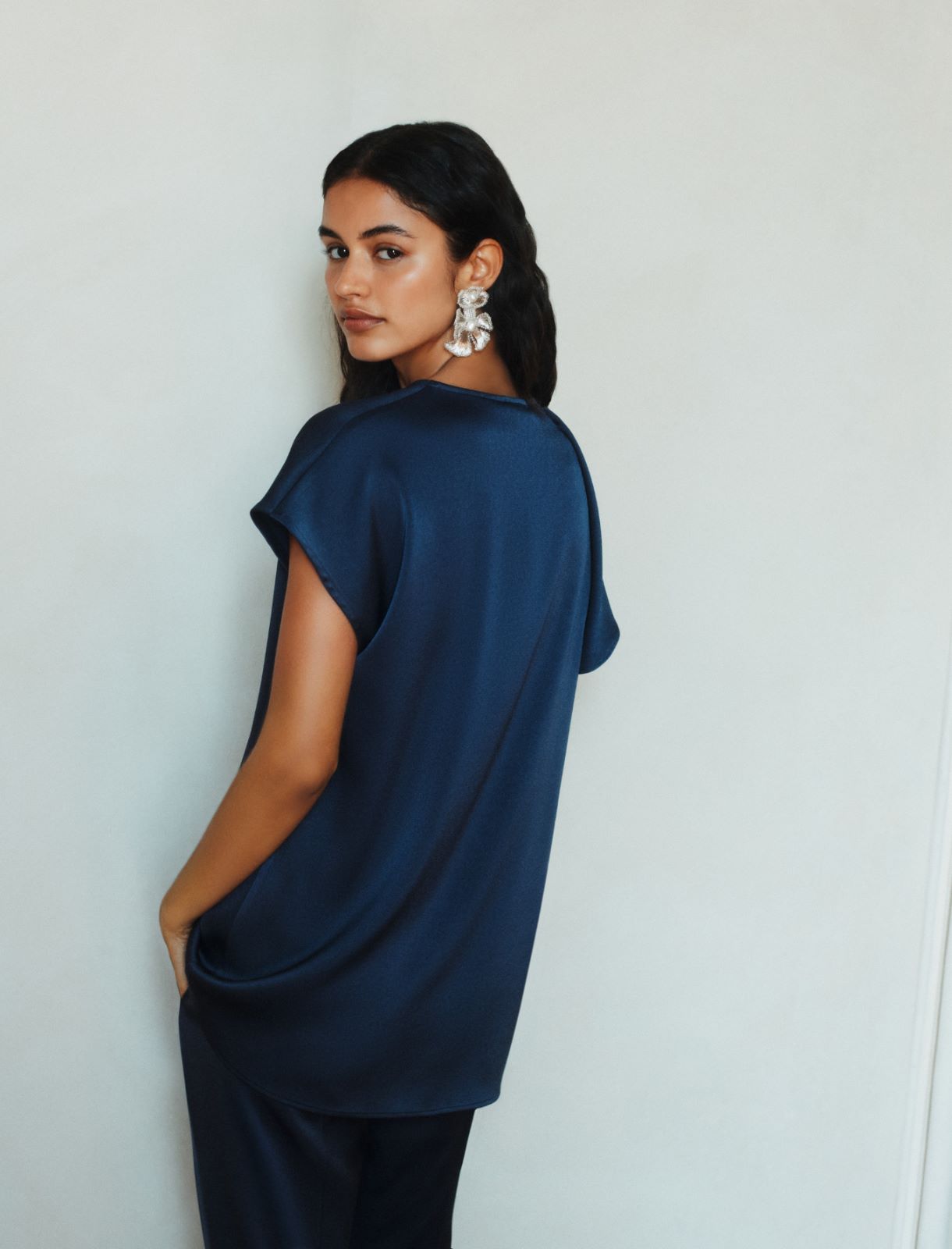 Sleeveless ruffle top - NAVY - Marella - 3