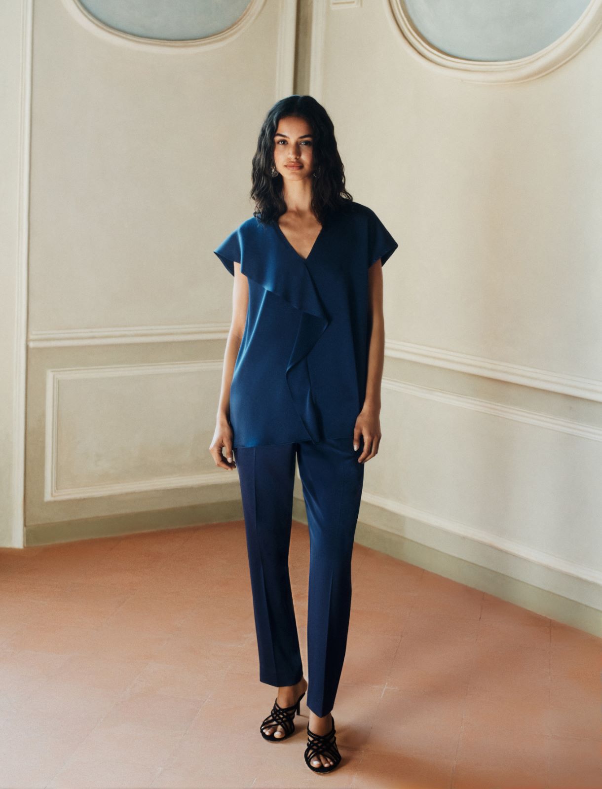 Sleeveless ruffle top - NAVY - Marella - 4