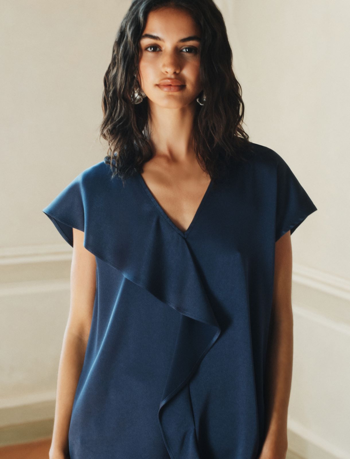 Sleeveless ruffle top - NAVY - Marella - 5