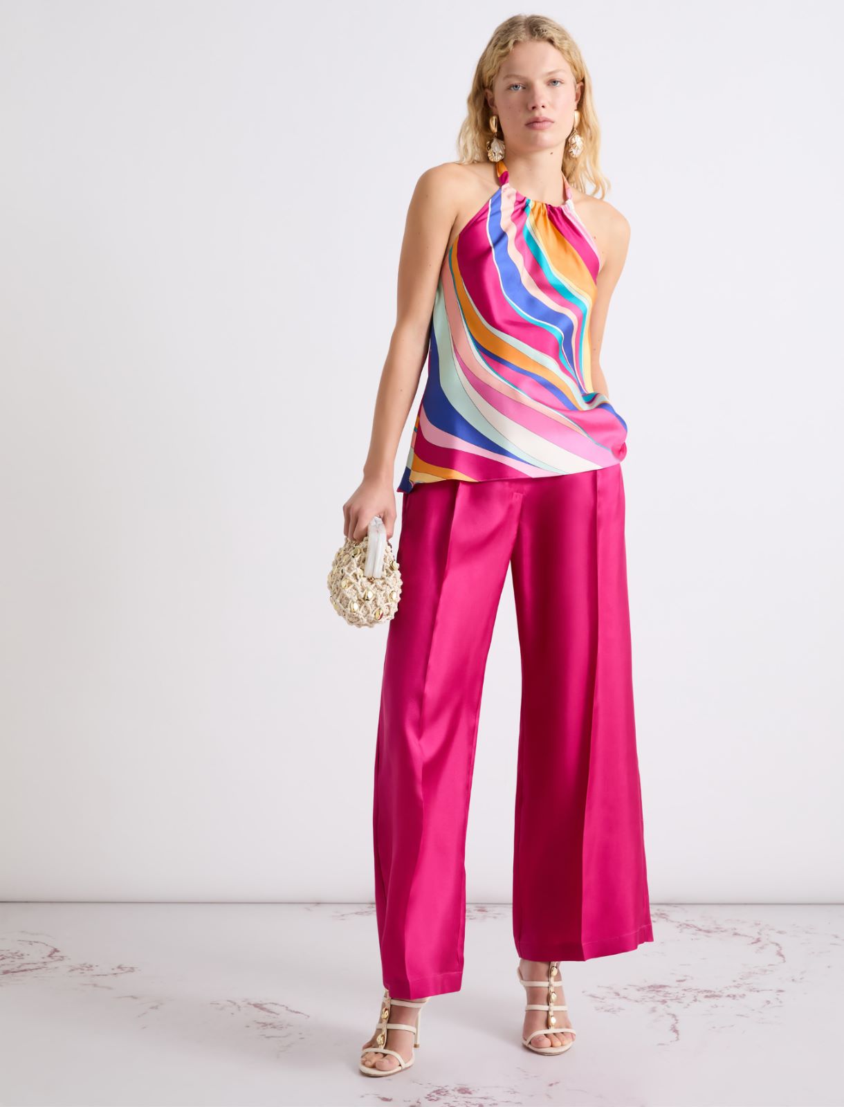 Silk halterneck top - FUCHSIA - Marella - 2