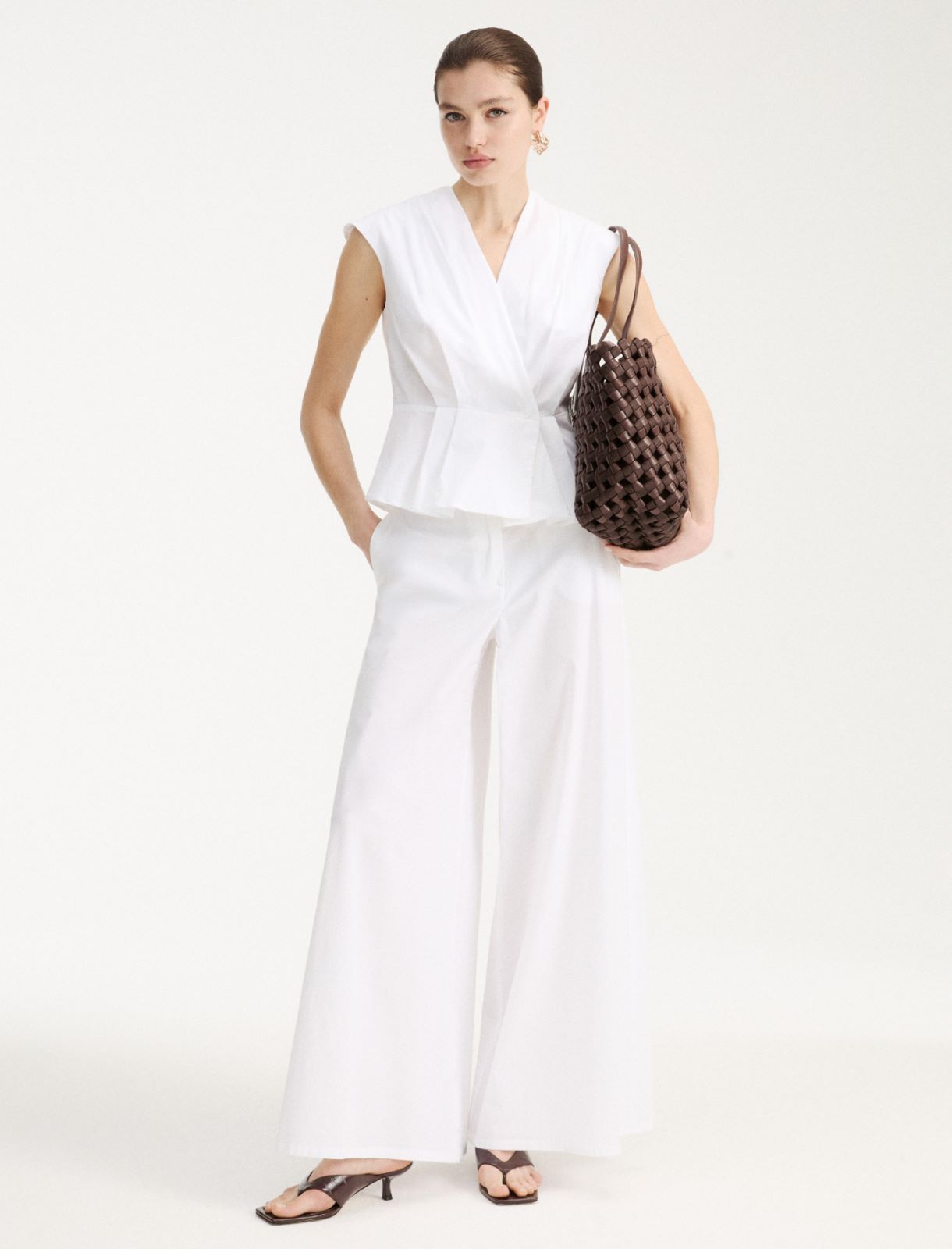 Ärmelloses Top aus Popeline - WEISS - Marella - 2