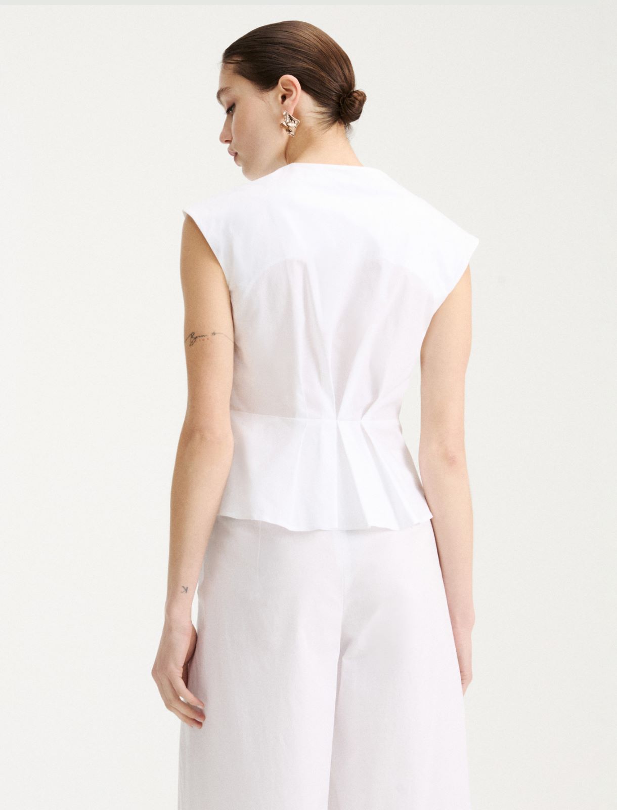 Ärmelloses Top aus Popeline - WEISS - Marella - 3