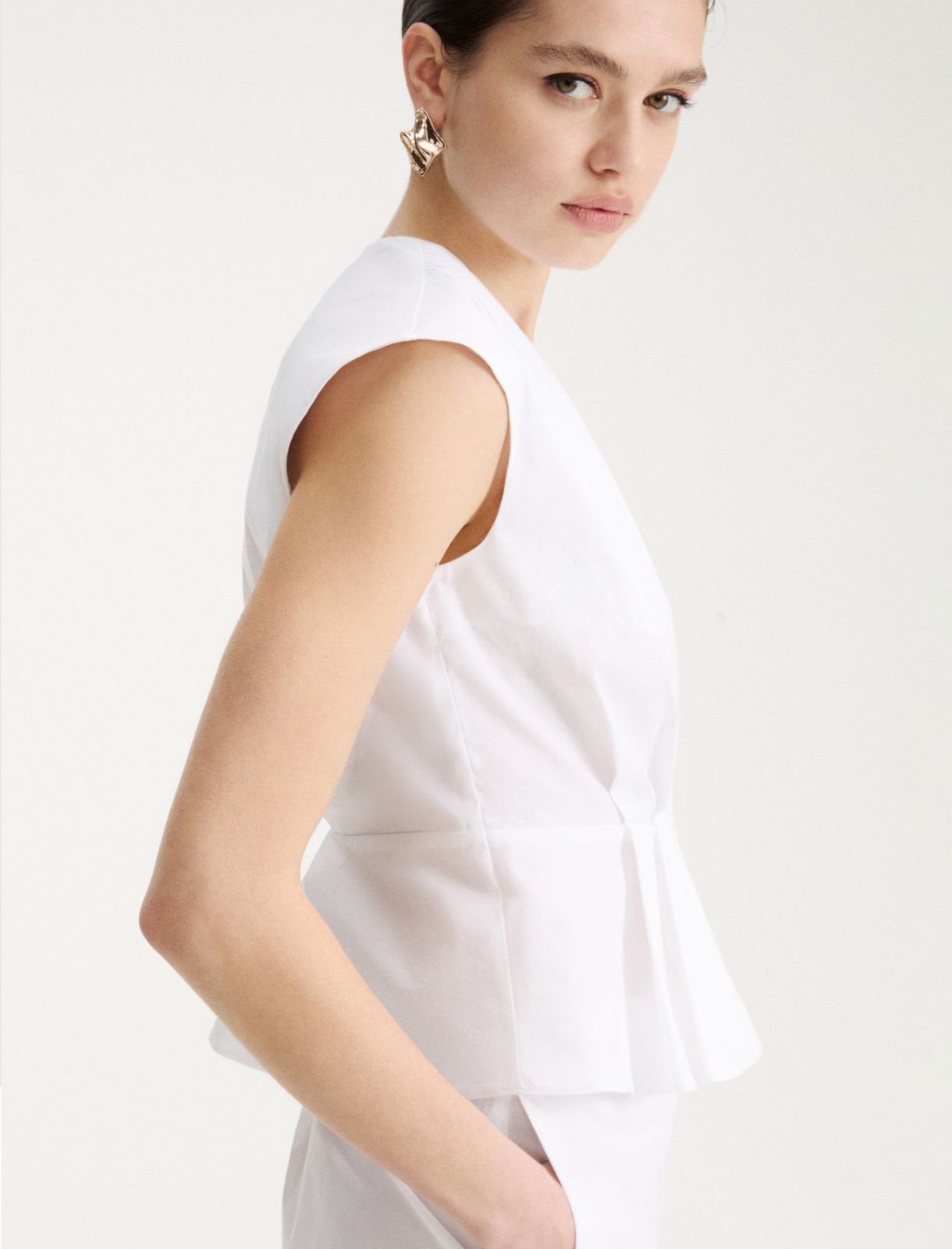 Ärmelloses Top aus Popeline - WEISS - Marella - 5