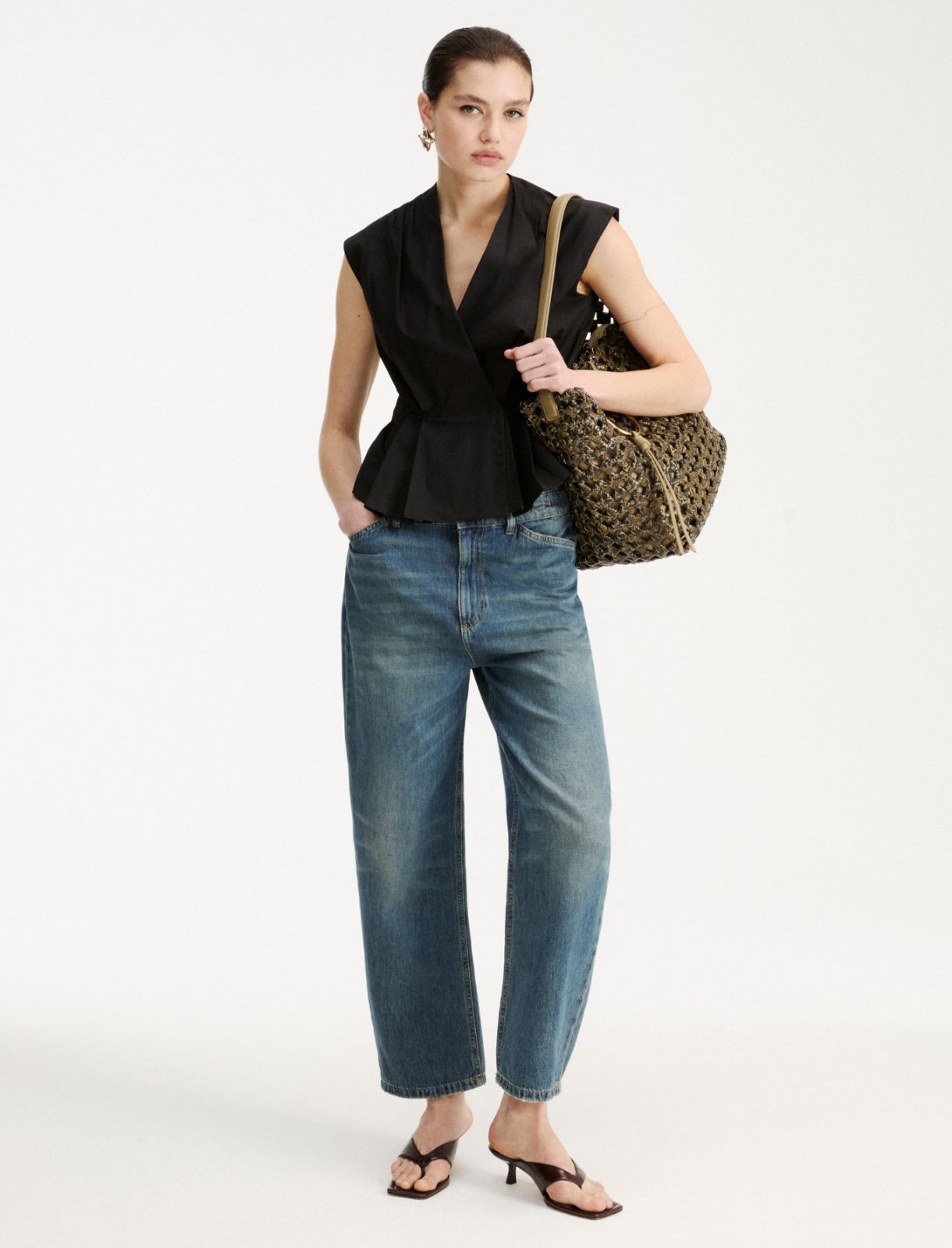 Ärmelloses Top aus Popeline - SCHWARZ - Marella - 2