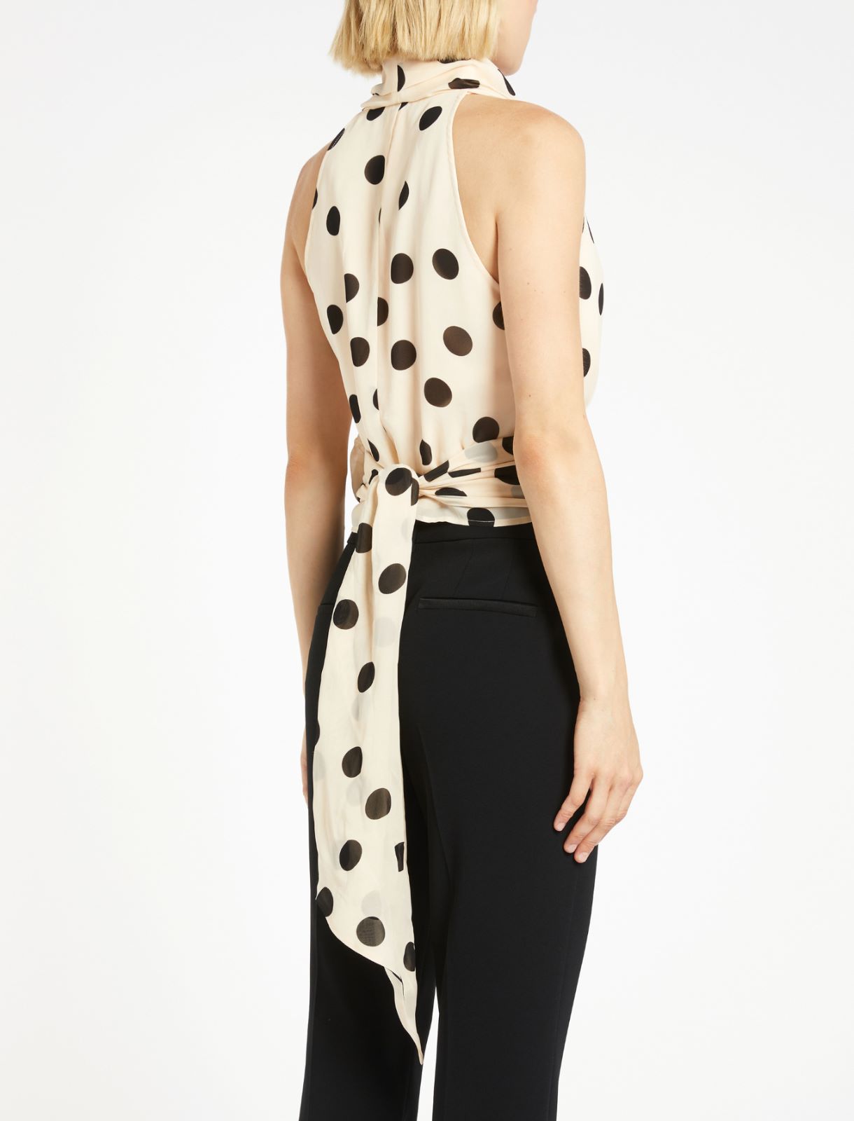 Top with flower-adorned sash - POWDER - Marella