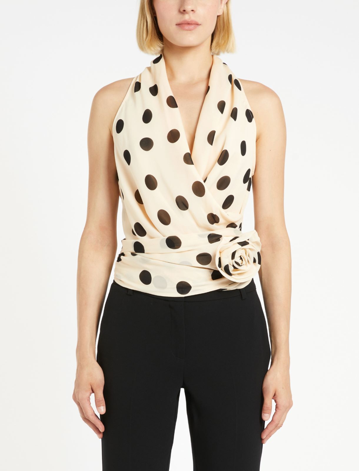 Top with flower-adorned sash - POWDER - Marella - 2