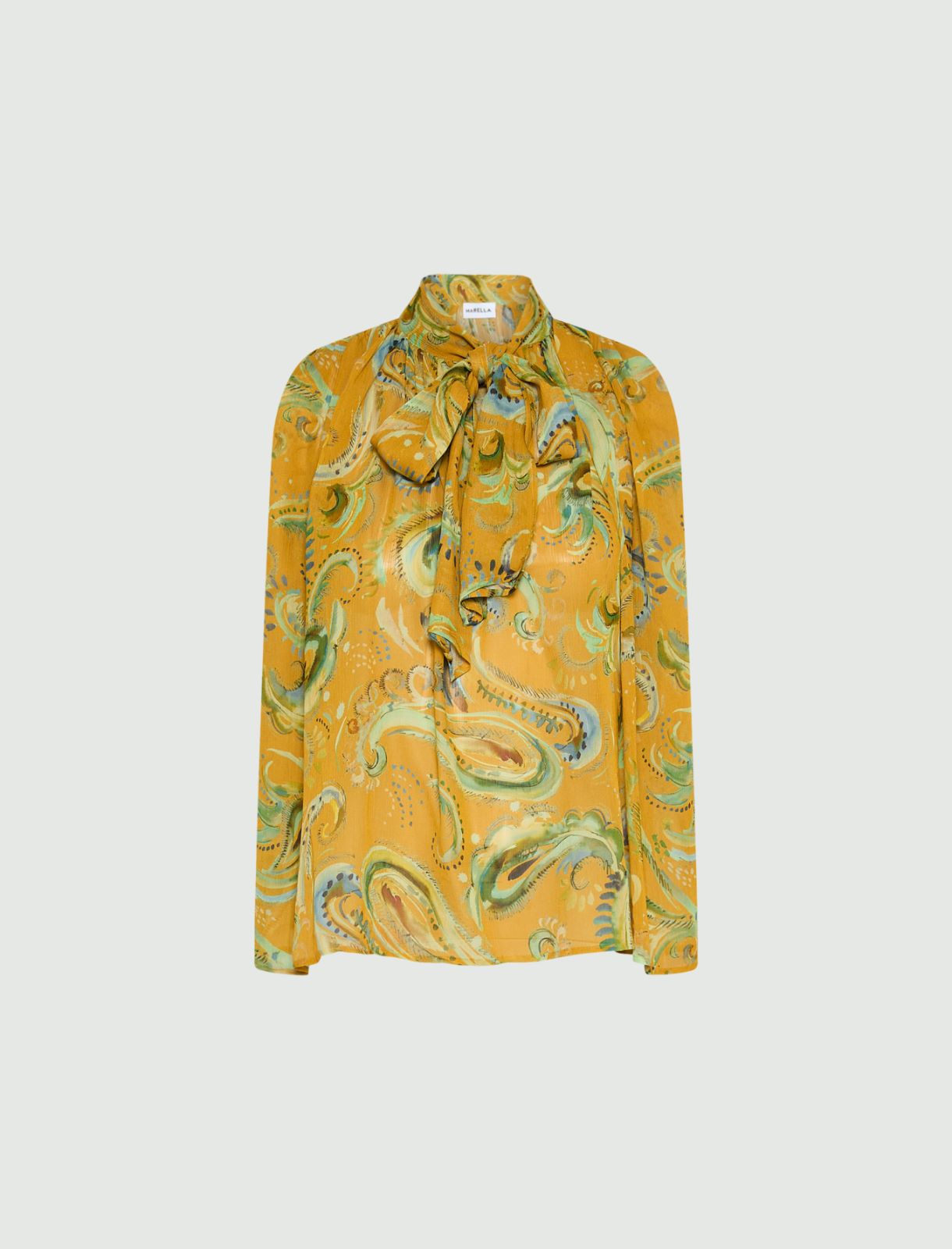 Ausgestelltes Top aus Crepon - COGNAC - Marella