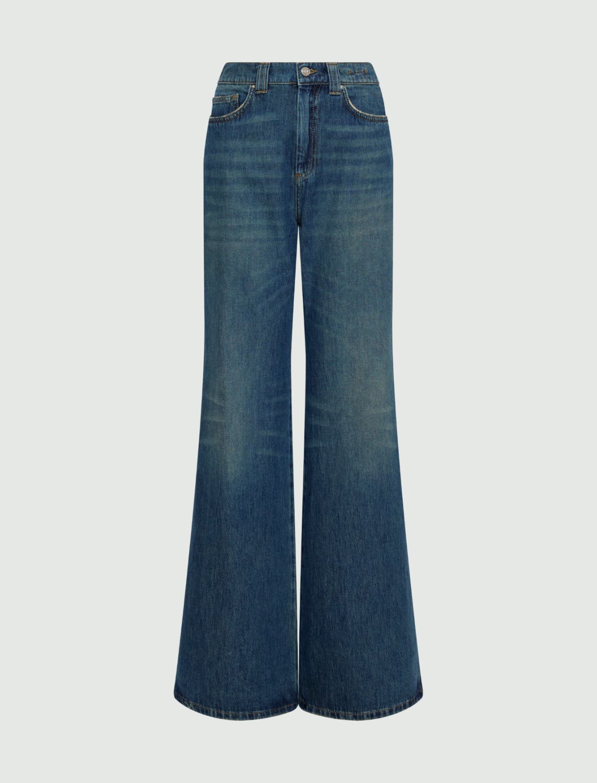 High-waisted wide-leg jeans - NAVY - Marella