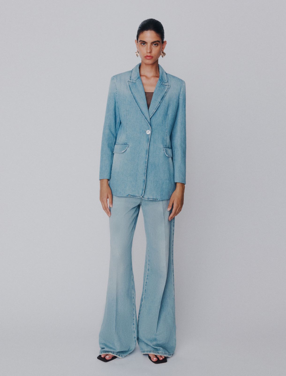 High-waisted wide-leg jeans - DUST BLUE - Marella - 2