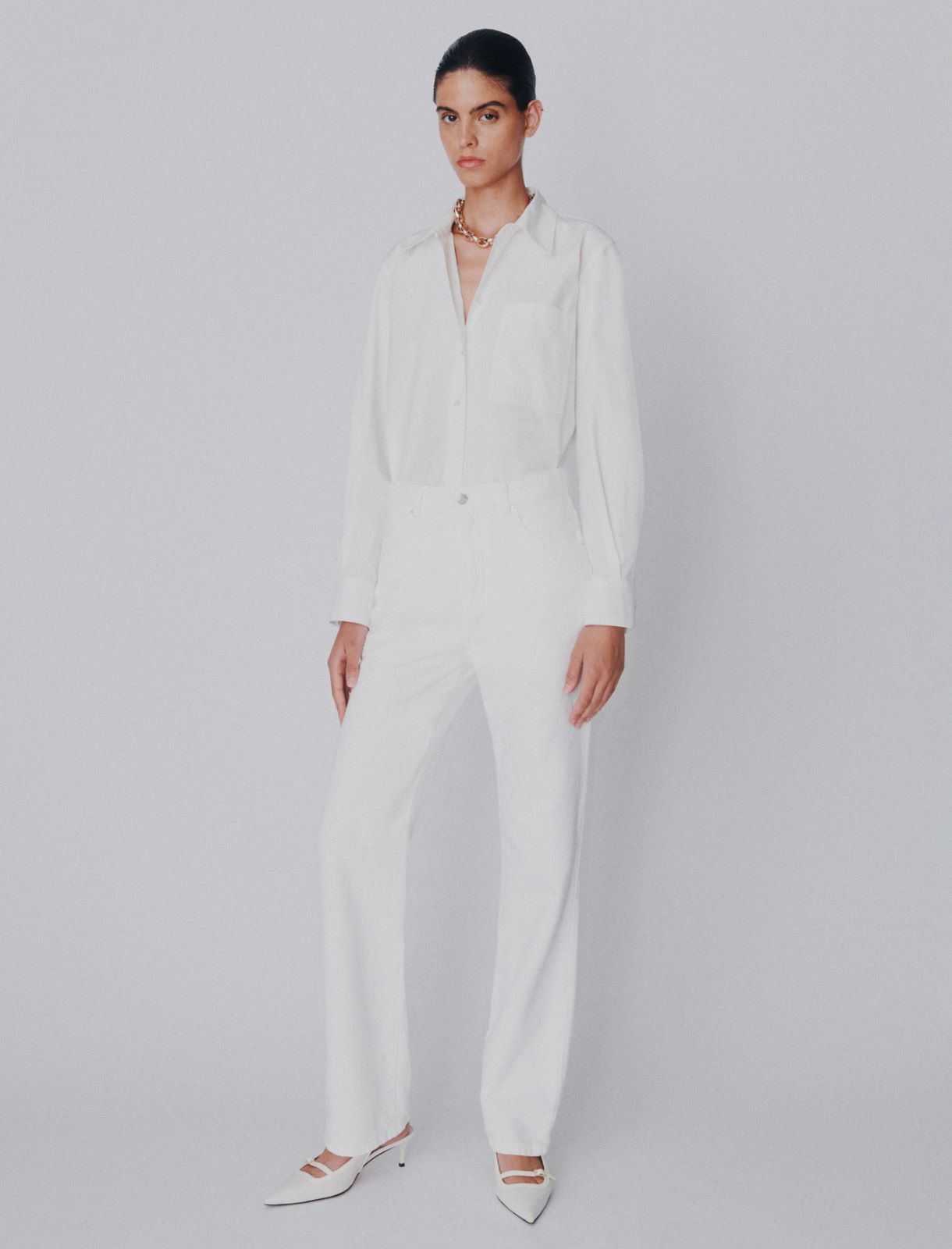 Straight-fit denim jeans - WHITE - Marella - 2