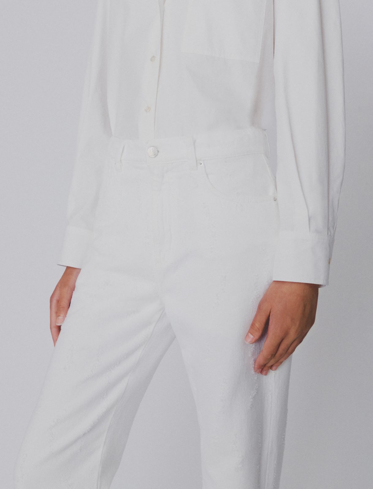 Straight-fit denim jeans - WHITE - Marella - 5