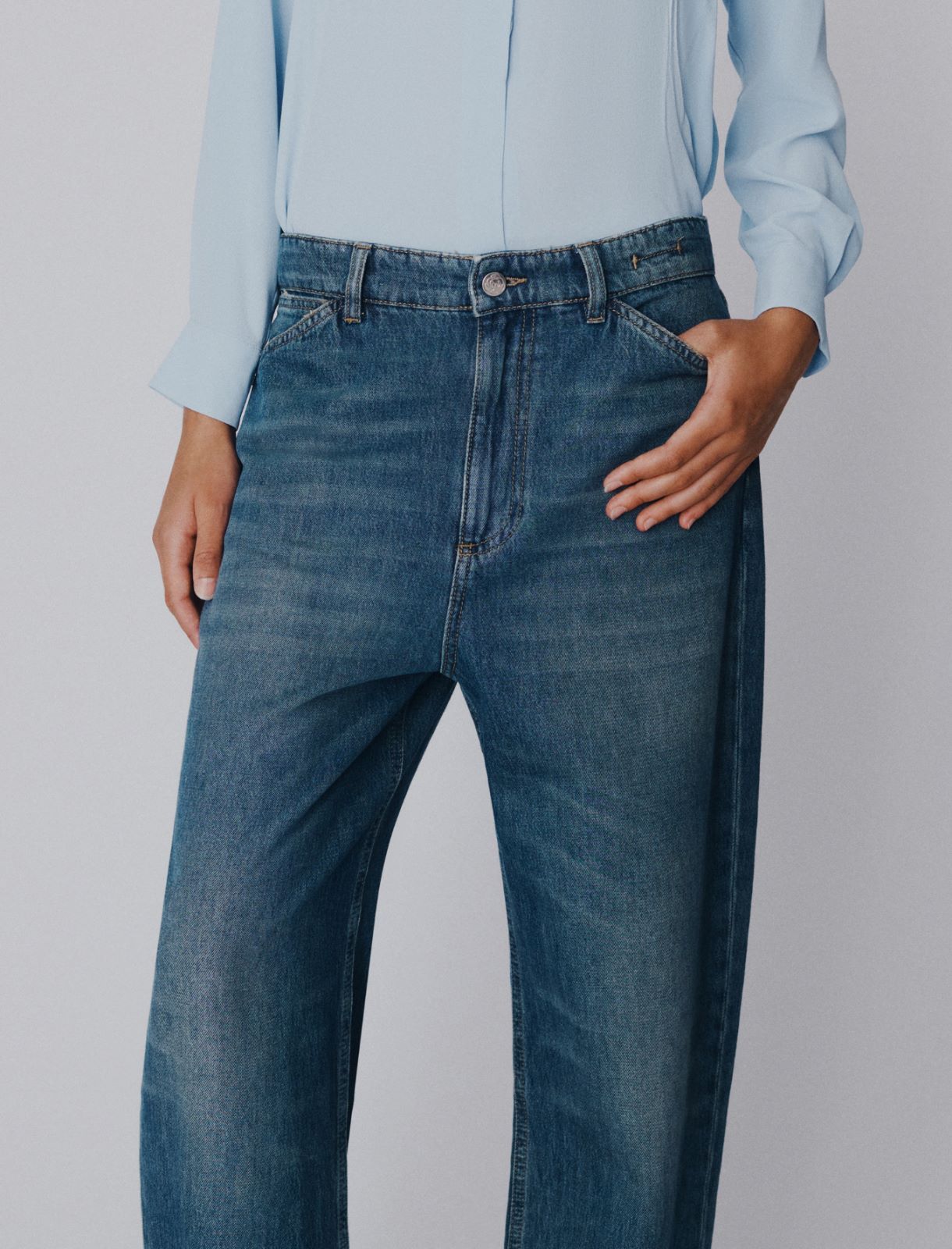 Jeans mom fit a vita alta - BLU - Marella - 5