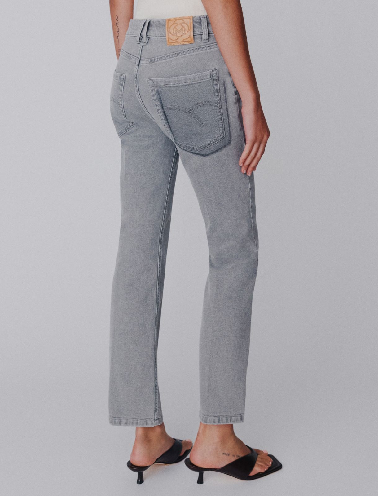 Jean new flare en denim stretch - GRIS MOYEN - Marella - 3
