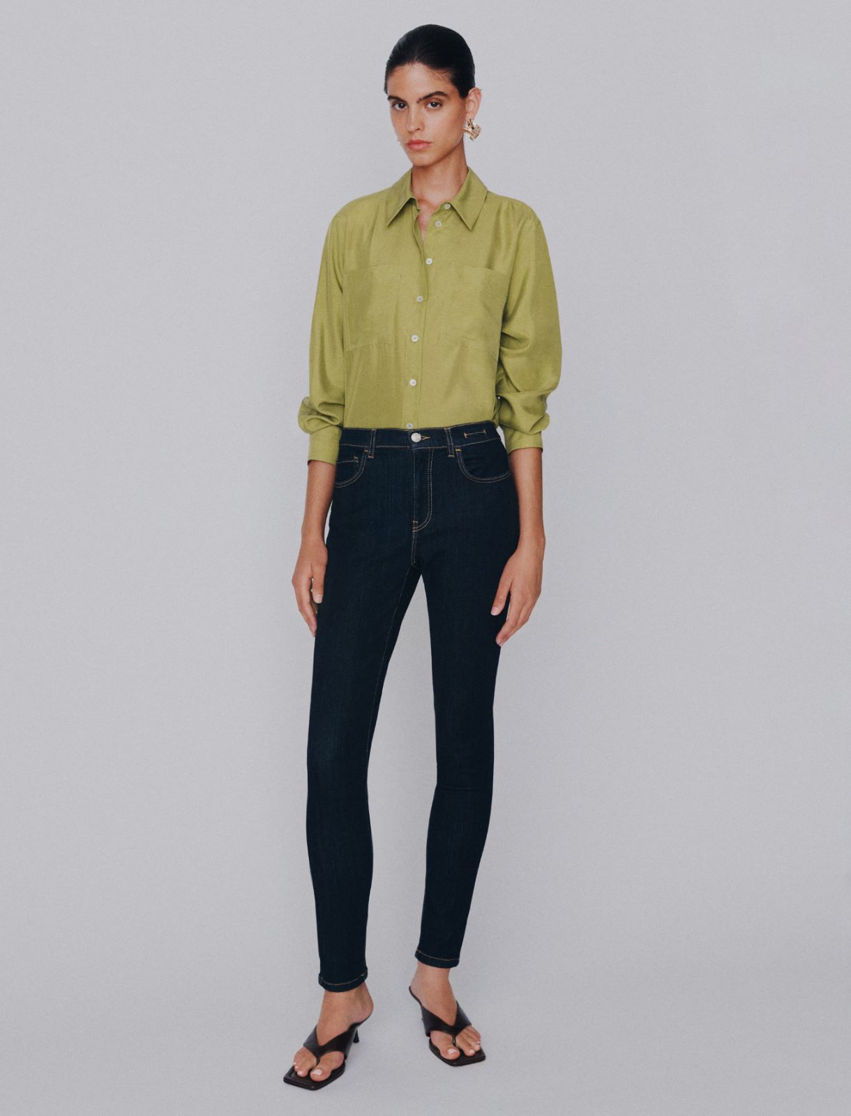 High-waisted skinny jeans - CORNFLOWER BLUE - Marella - 2