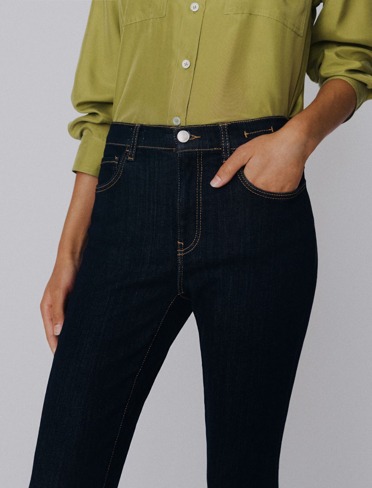 High-waisted skinny jeans - CORNFLOWER BLUE - Marella - 5