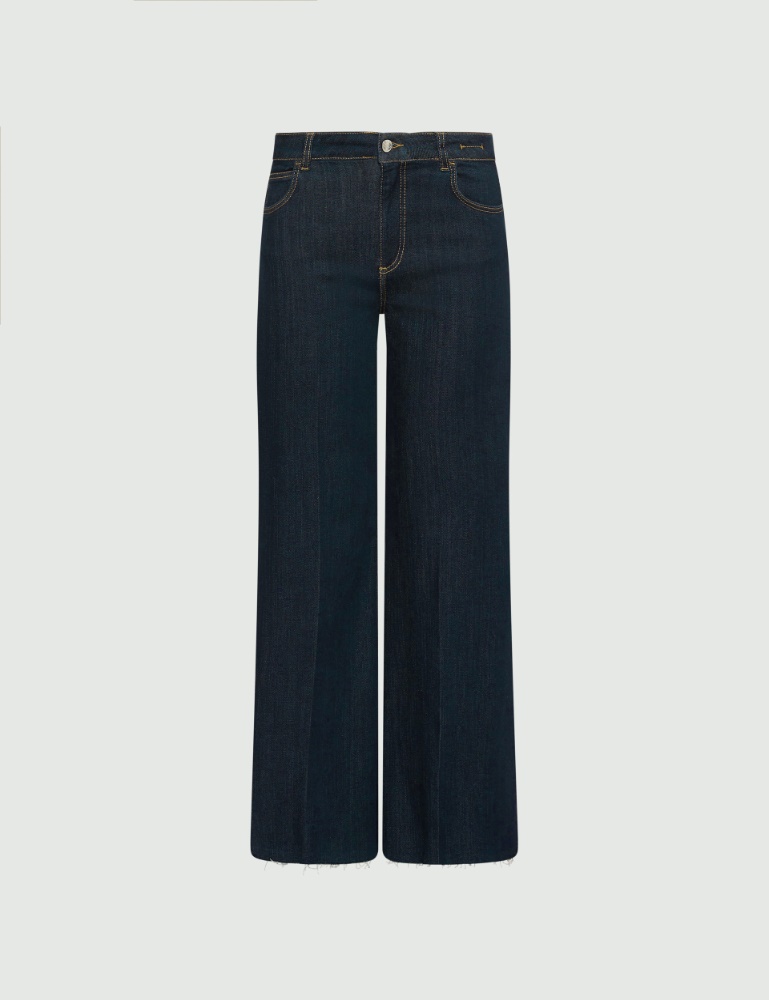 Cropped soft denim wide-leg jeans - Marella