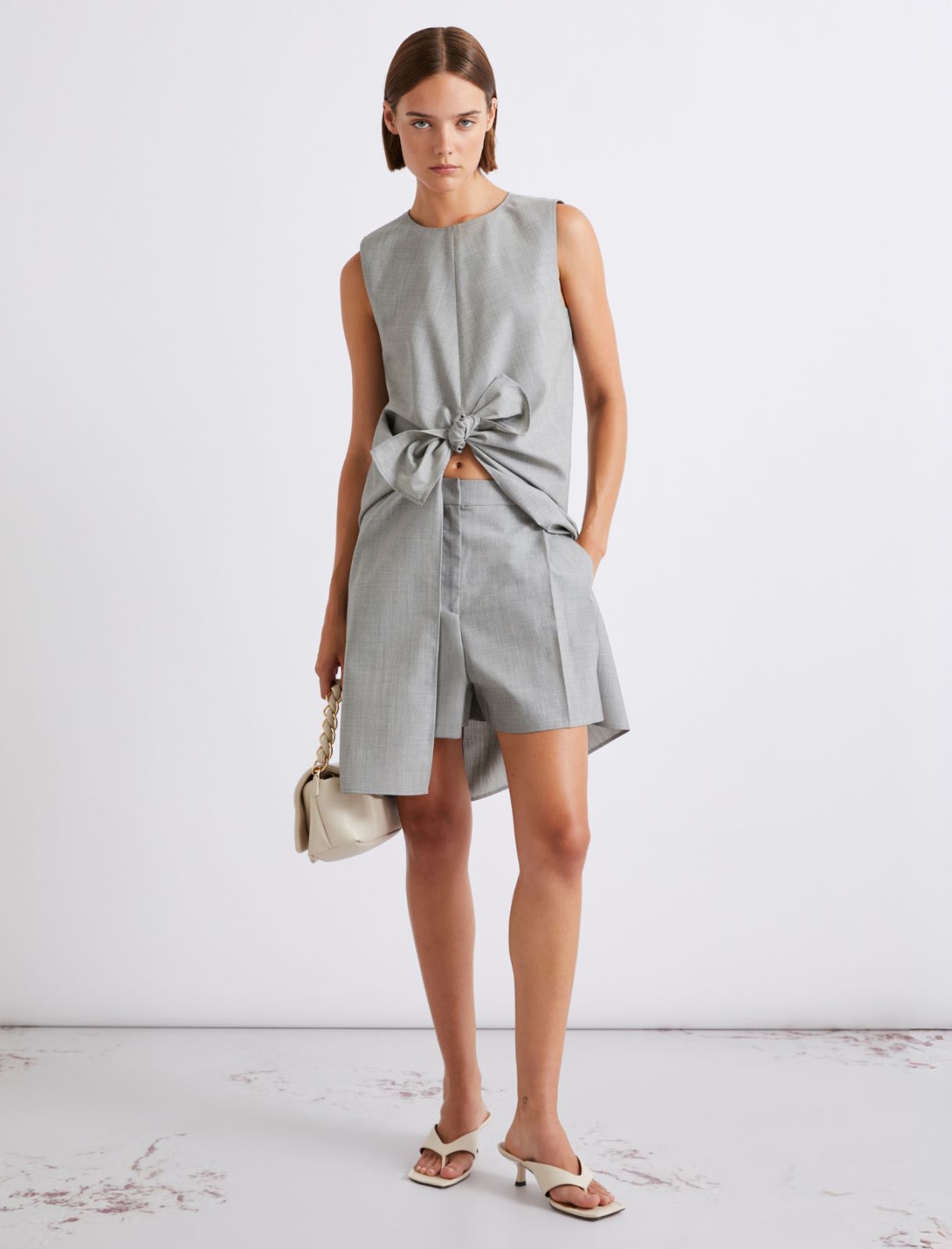 Long wool and silk top - GREY - Marella - 2