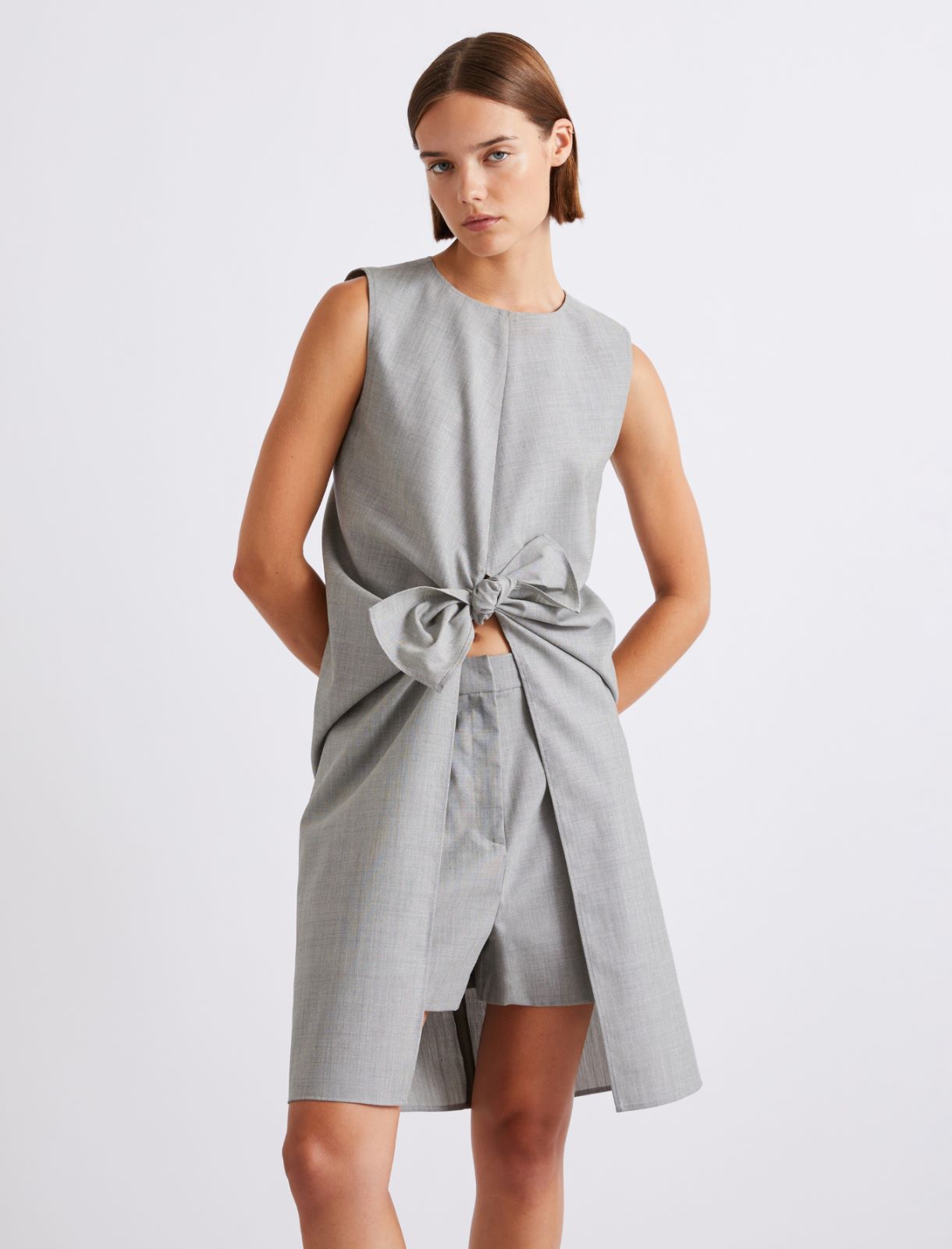 Long wool and silk top - GREY - Marella - 4