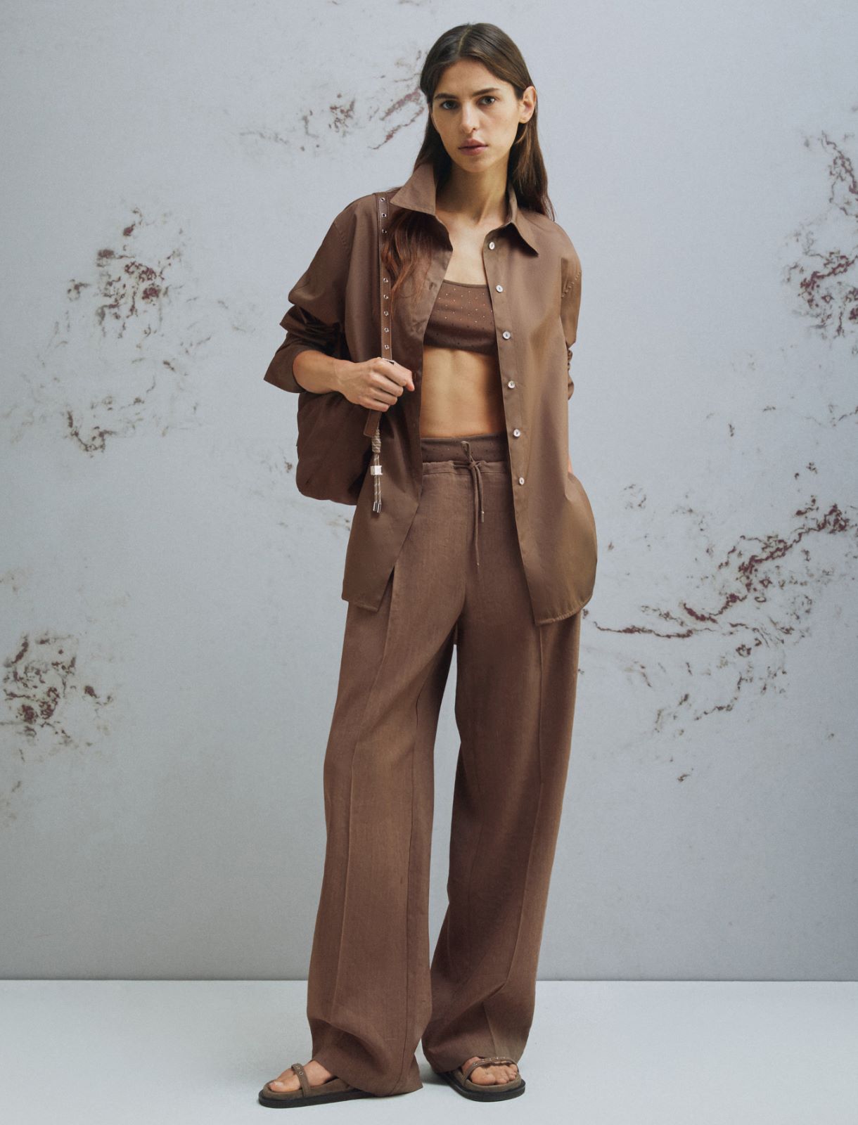 Lightweight poplin shirt - BROWN - Marella - 2