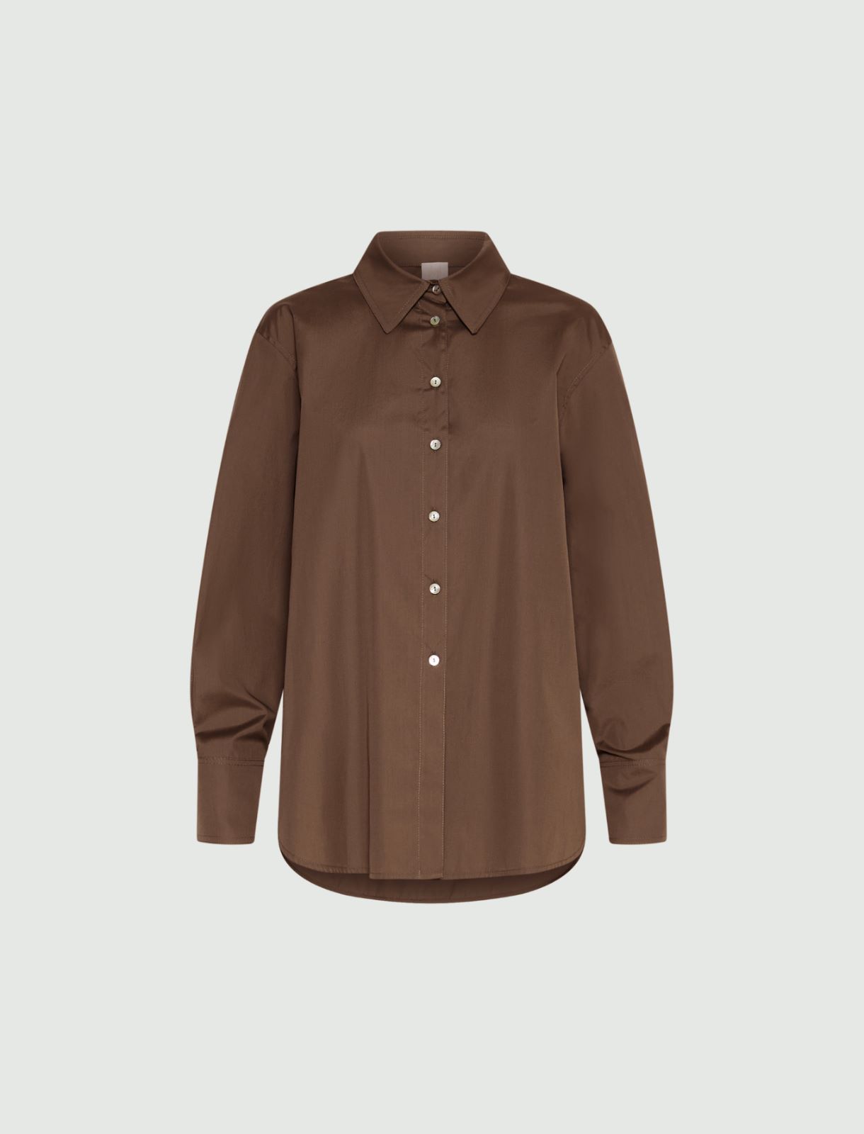 Lightweight poplin shirt - BROWN - Marella