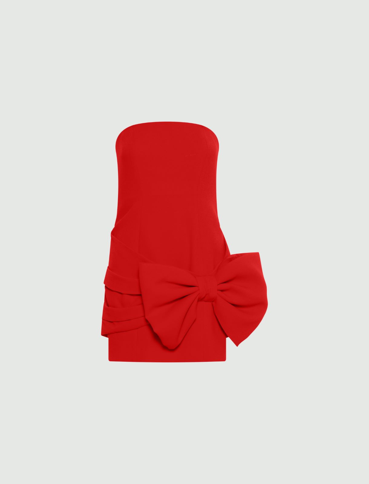 Bow-detail envers satin bustier dress - RED - Marella