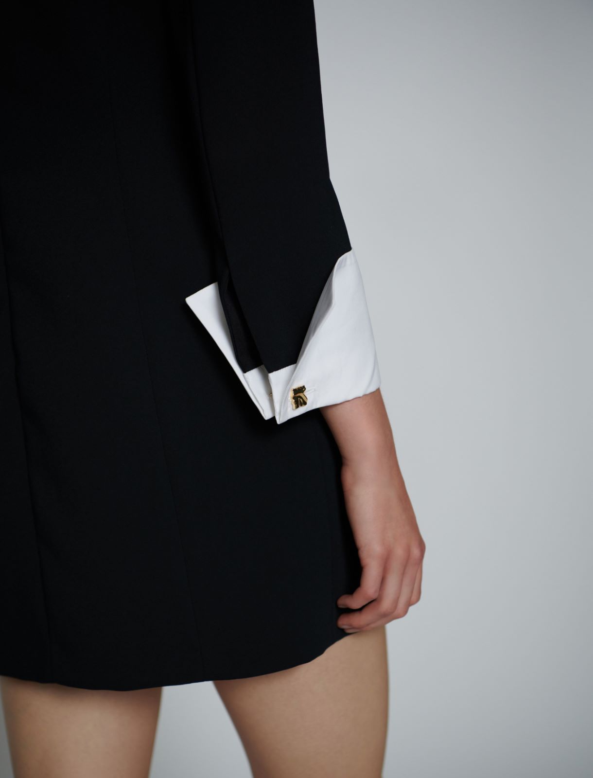 Shaped envers satin dress - Black - Marella - 5