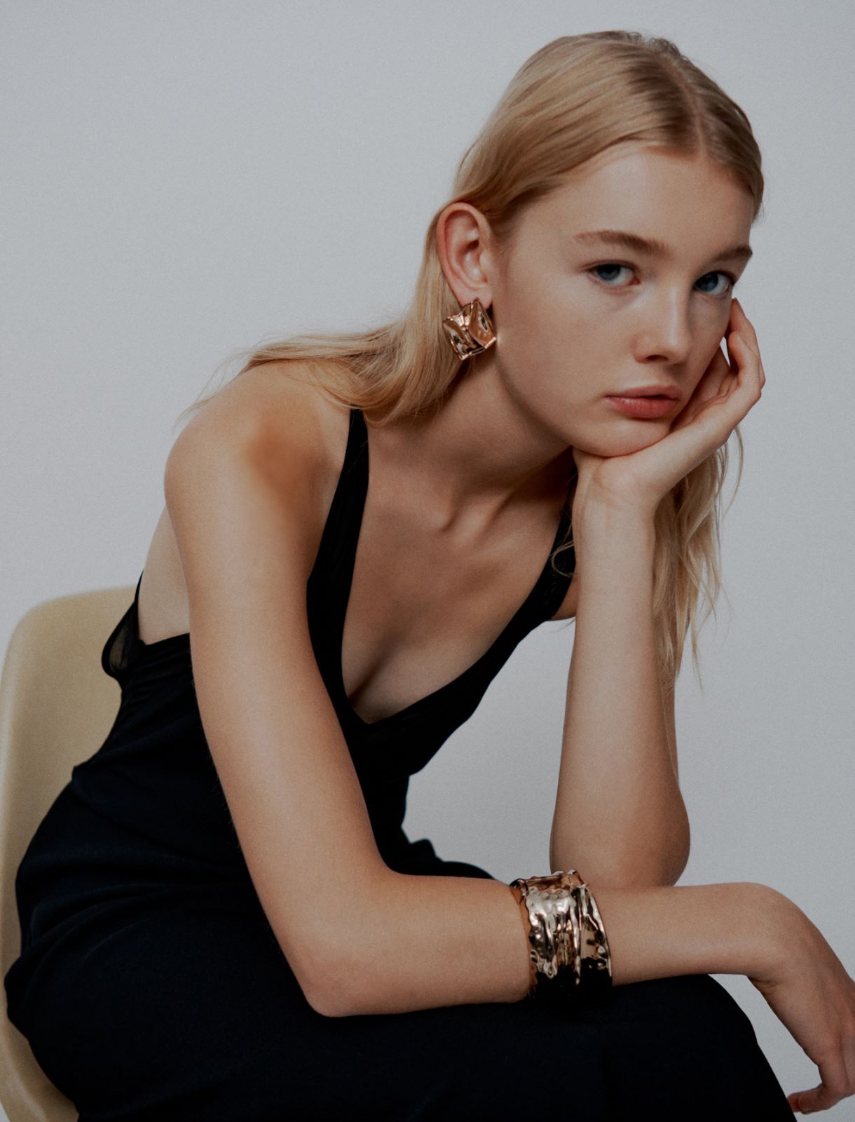 Long envers satin dress - Black - Marella - 5