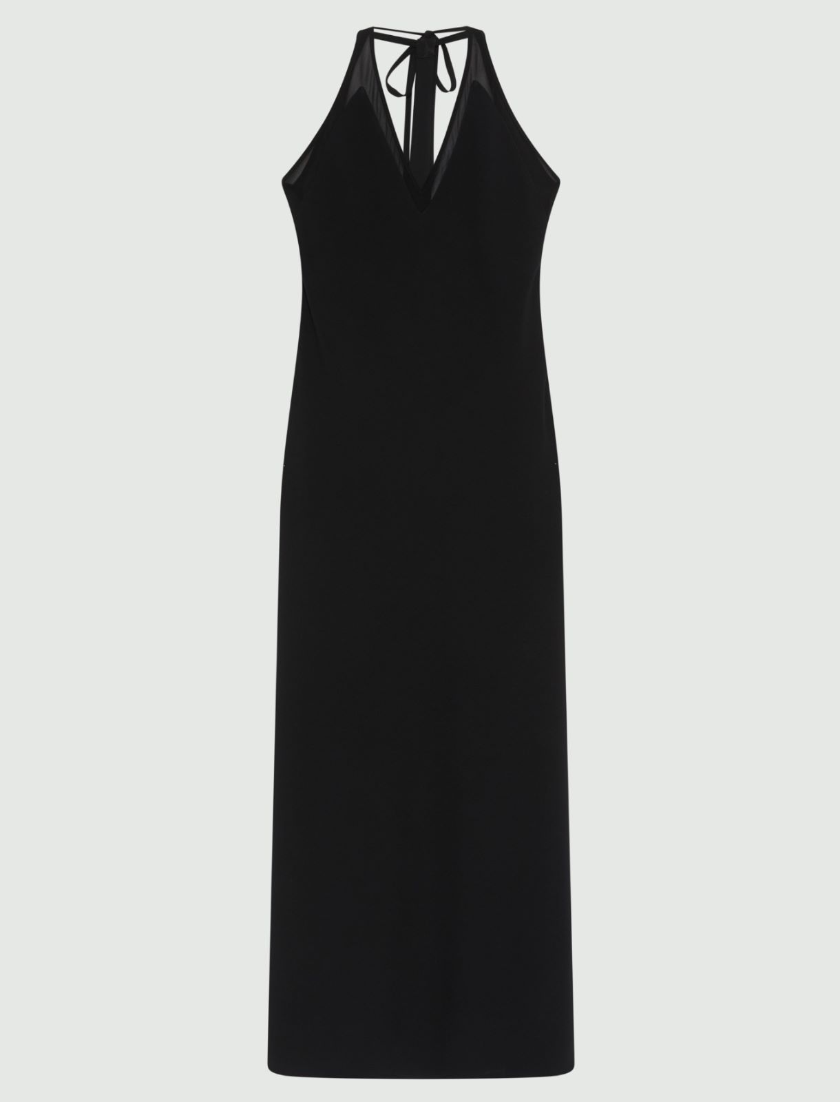 Long envers satin dress - Black - Marella