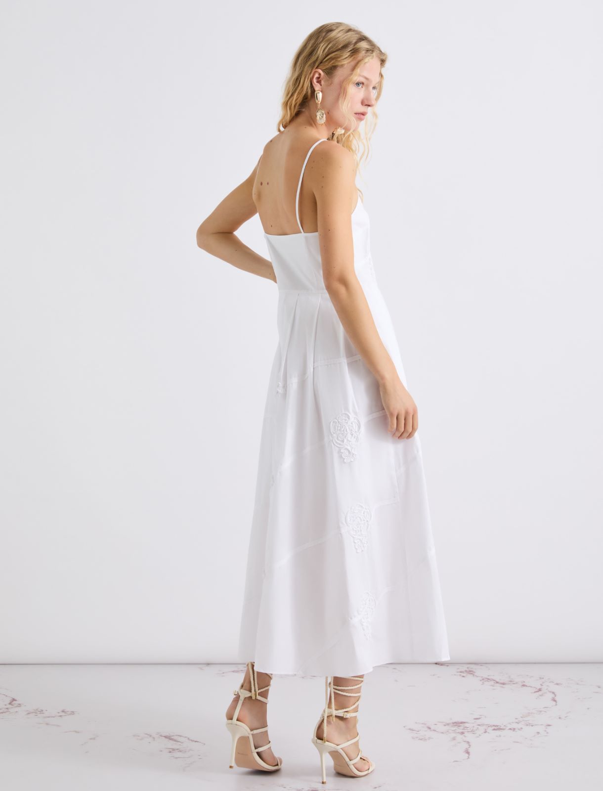 Kleid aus bestickter Popeline - WEISS - Marella - 3