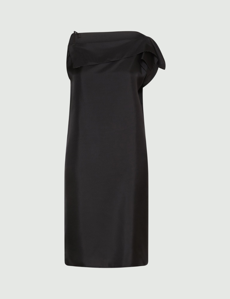 Silk twill asymmetric-neck dress - Marella