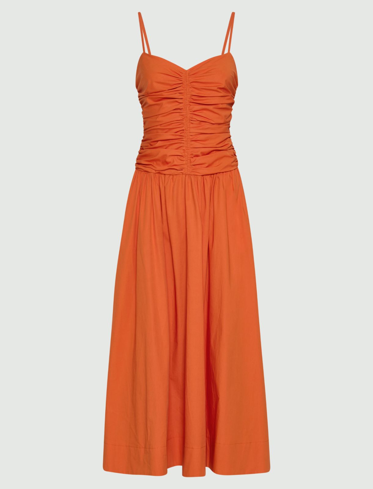 Popeline-Kleid mit Fit-and-Flare-Passform - ORANGE - Marella