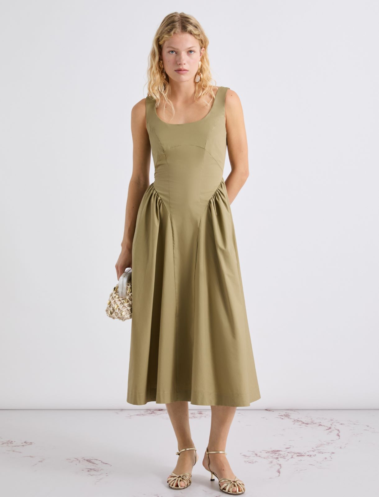 Slim-fit poplin dress - KAKI - Marella - 2