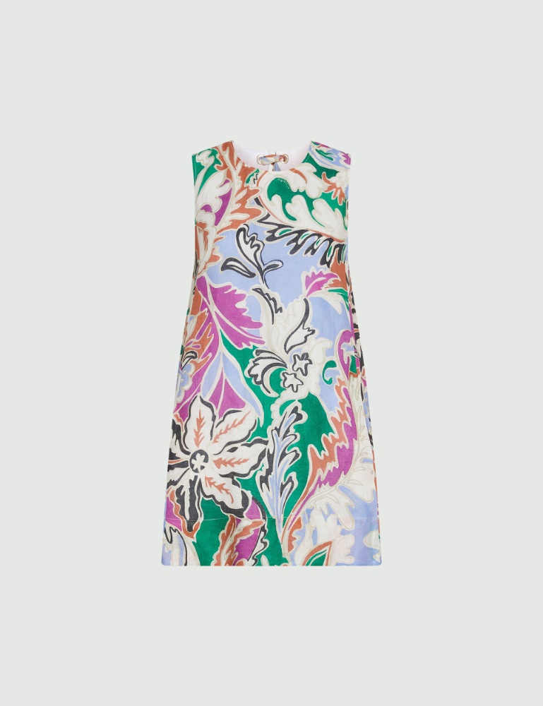 Robe sans manches en lin imprimé - Marella
