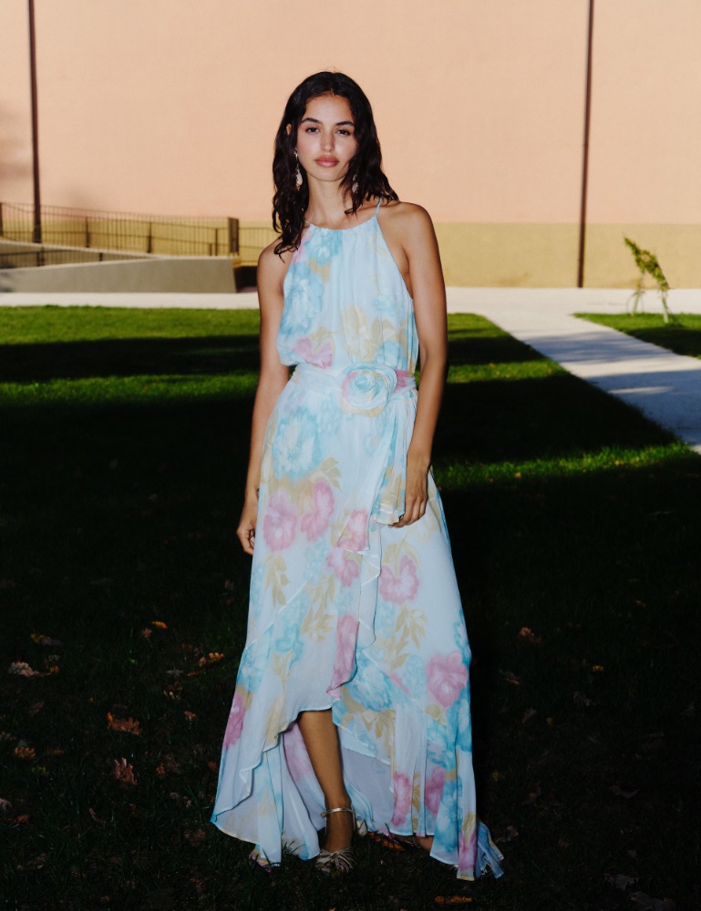 Ruffle dress with a fabric flower - Marella