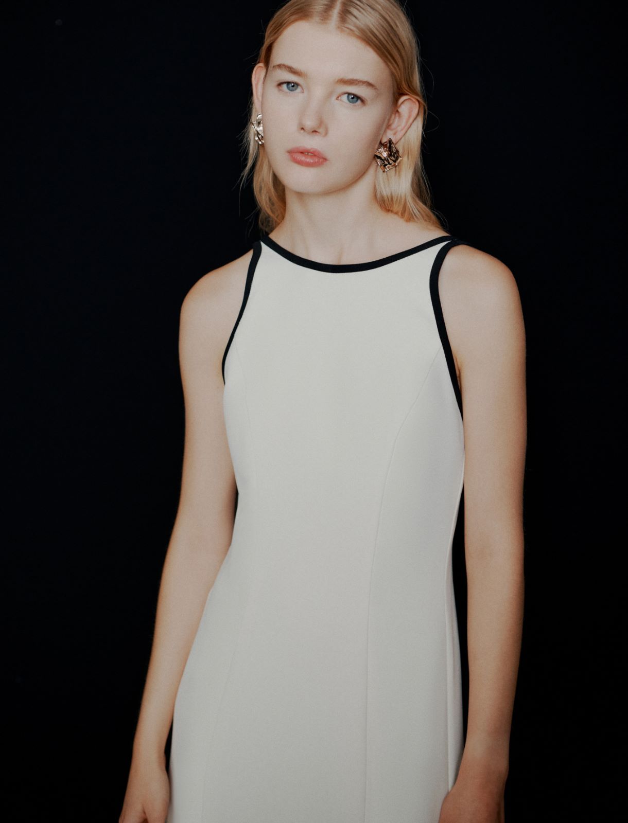 Envers satin backless dress - Wool white - Marella - 5