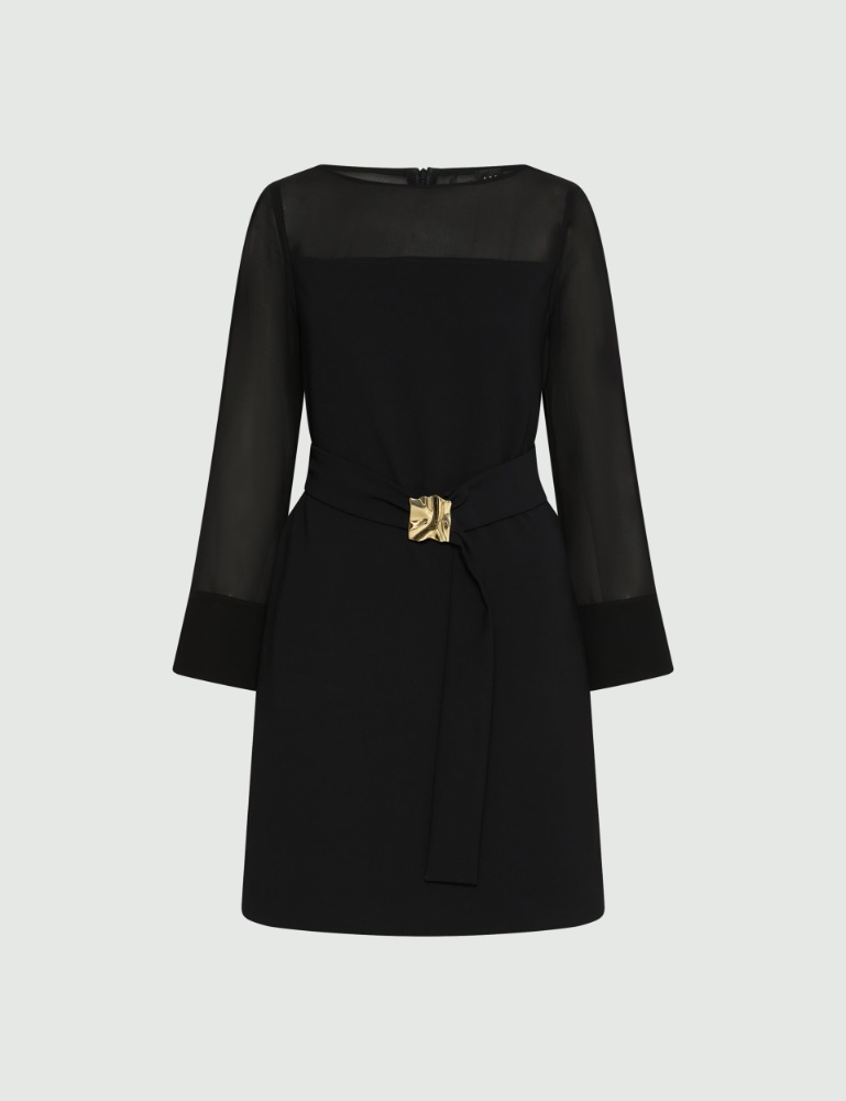 Abito con cintura in envers satin e georgette - Marella