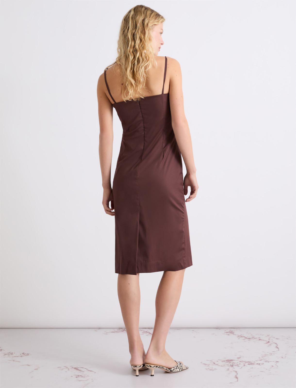 Etuikleid aus Stretch-Popeline - BRAUN - Marella - 3