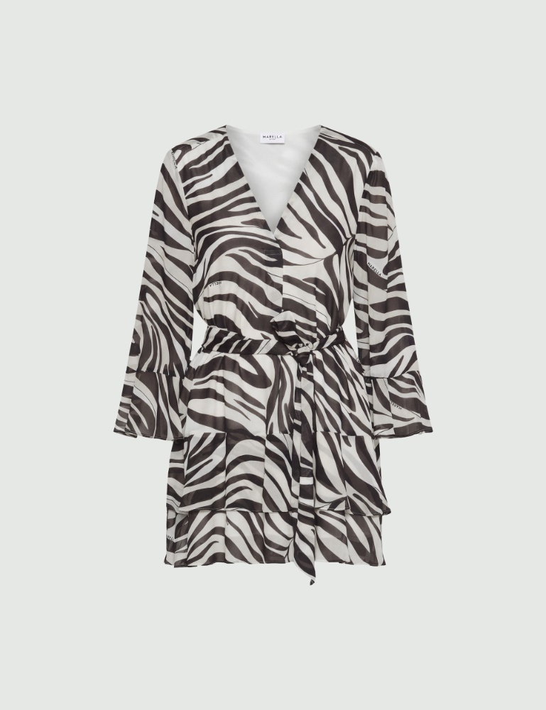 Robe volantée en georgette de viscose - Marella