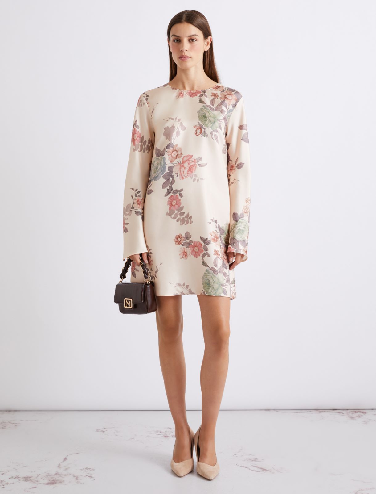 Flared silk twill dress - Maquillaje - Marella - 2