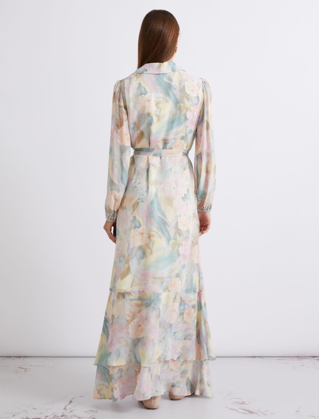 Long printed georgette dress - LIGHT BLUE - Marella - 3