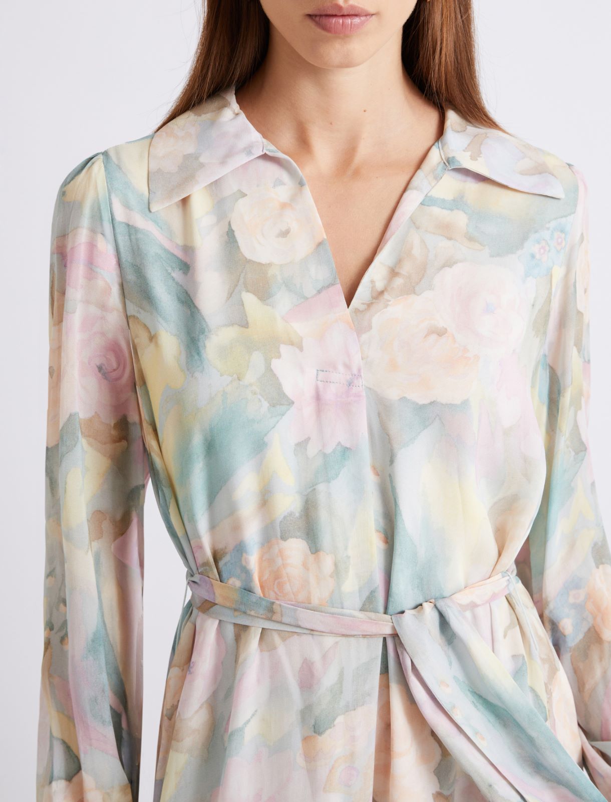 Long printed georgette dress - LIGHT BLUE - Marella - 5