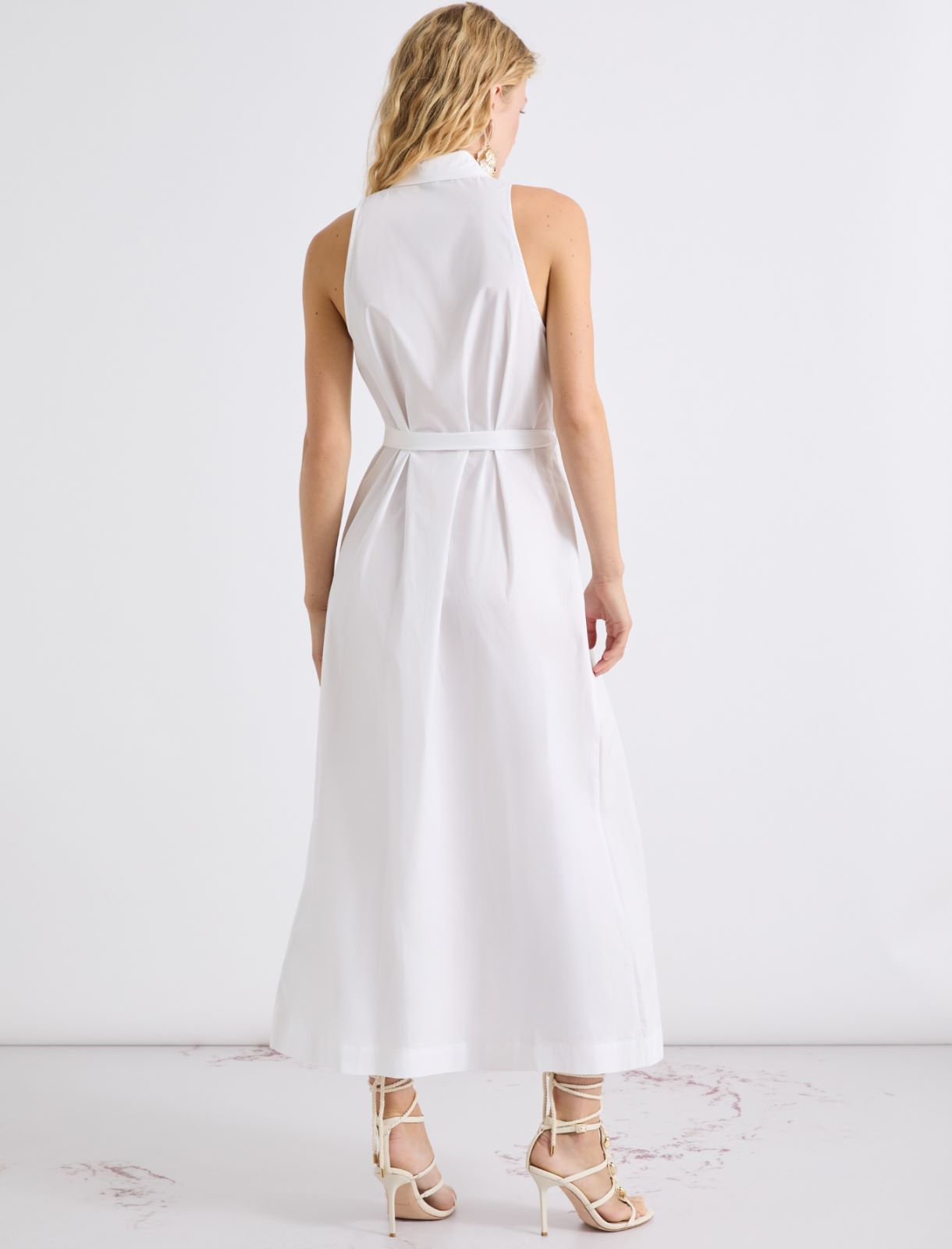 Ausgestelltes Kleid aus Popeline - WEISS - Marella - 3