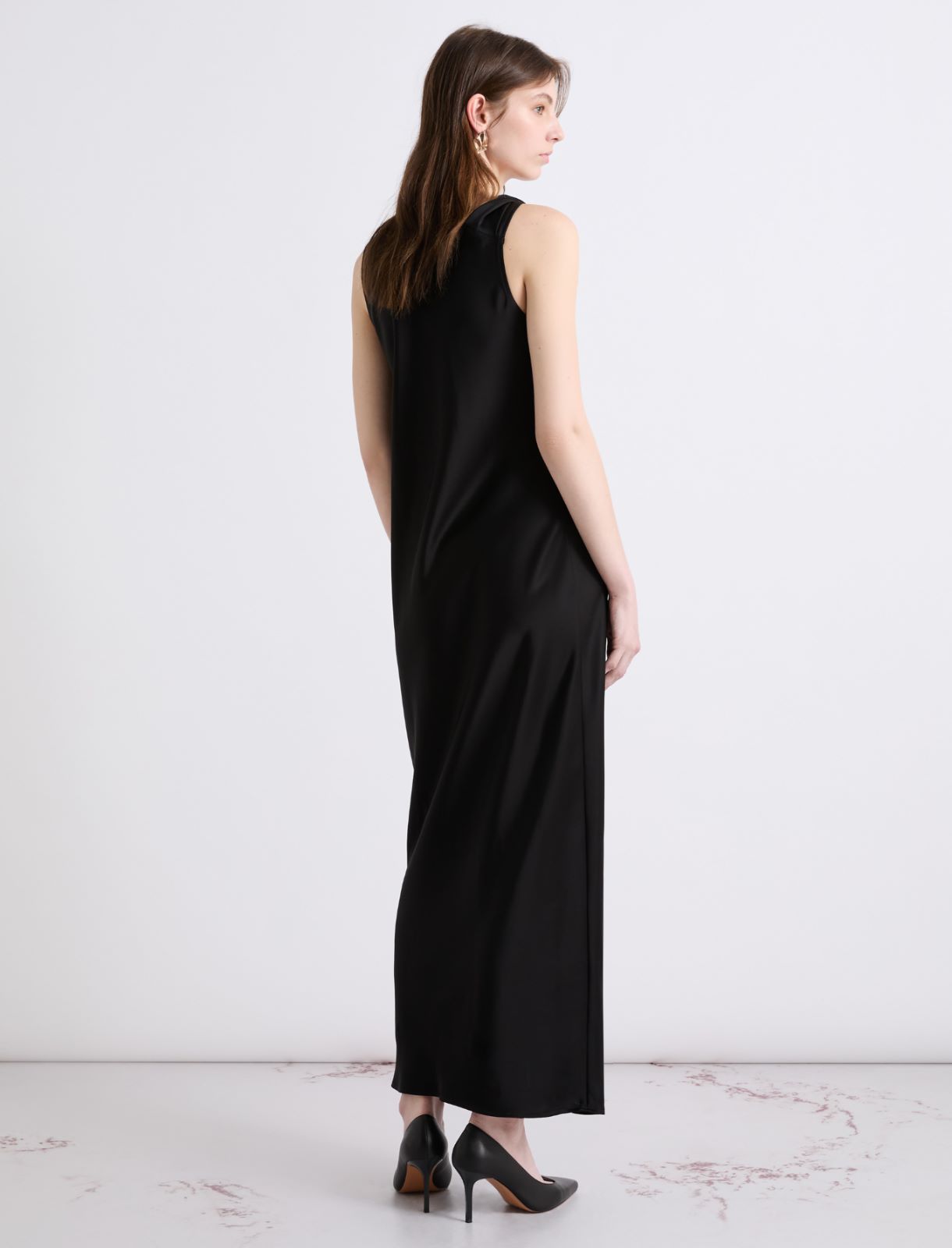 Strappy satin dress - BLACK - Marella - 3