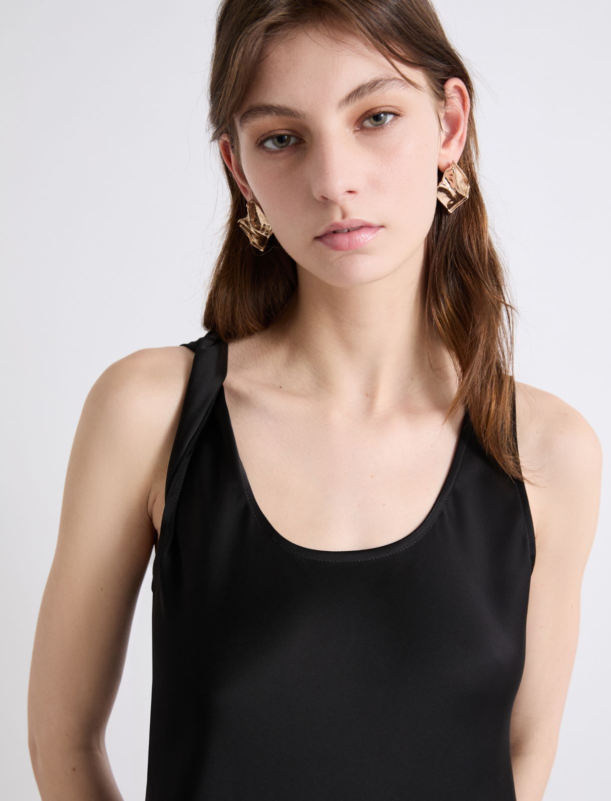 Strappy satin dress - BLACK - Marella - 5