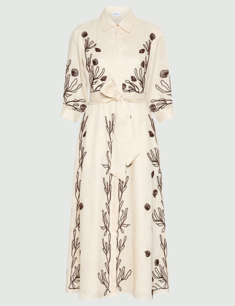 Kleid aus Leinen mit Stickerei - Marella