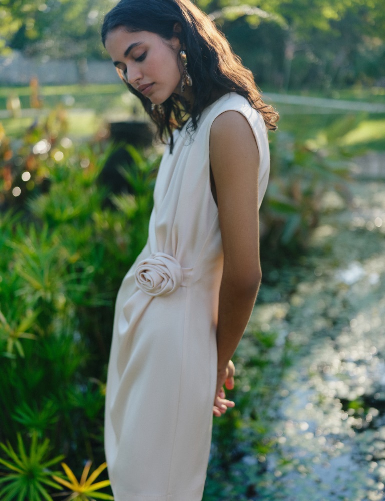 Sleeveless satin dress - Marella