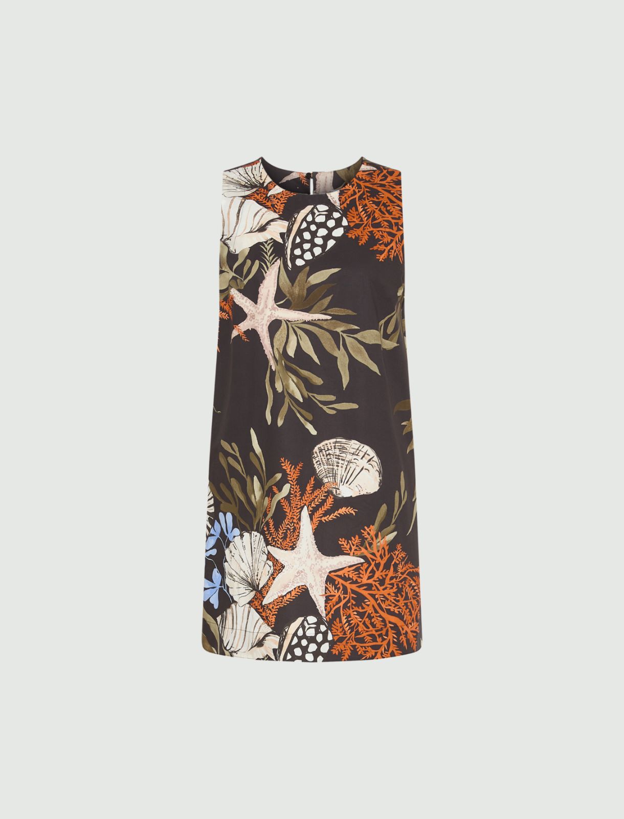 Sleeveless poplin dress - BLACK - Marella