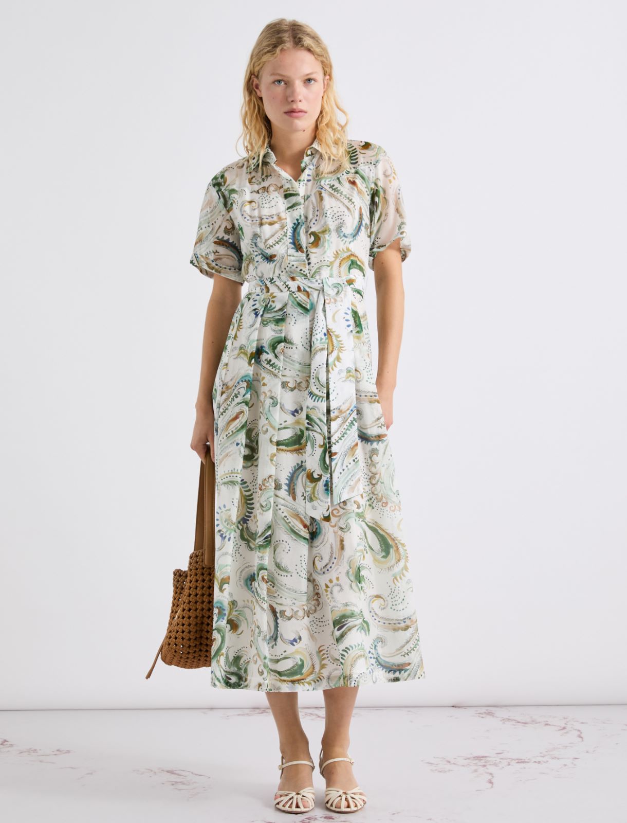 Kleid aus Baumwollvoile und Seide - WEISS - Marella - 2